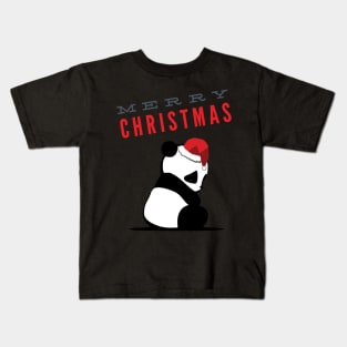 Merry Christmas Panda Kids T-Shirt